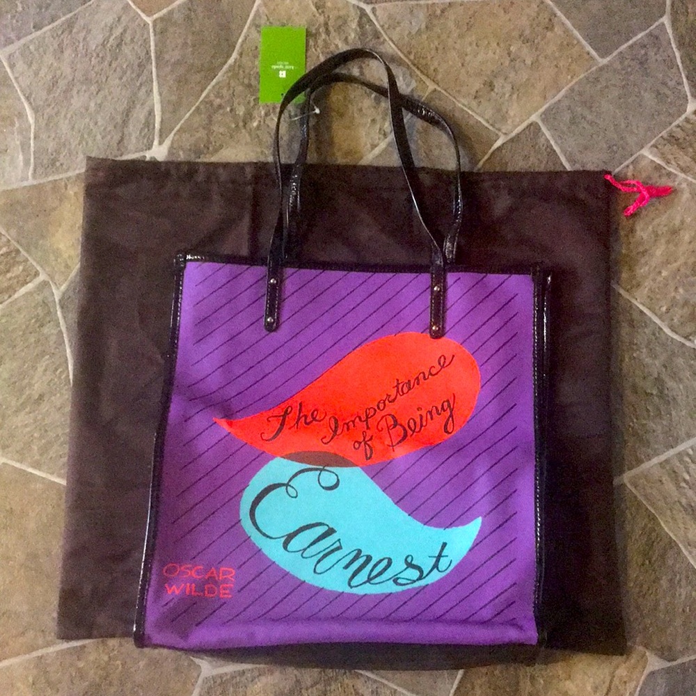 NWT Kate Spade Griffen Book Importance Being Earnest Wilde Tote Bag